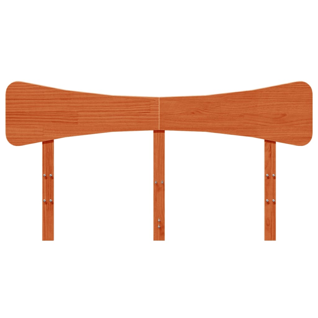 Testiera Marrone Cera 140 cm in Legno Massello di Pino
