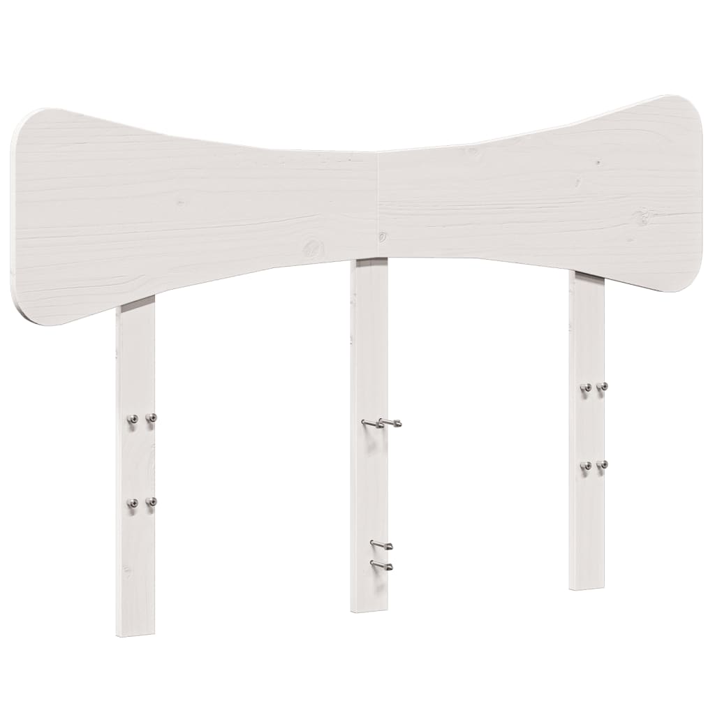 Testiera Bianca 135 cm in Legno Massello di Pino