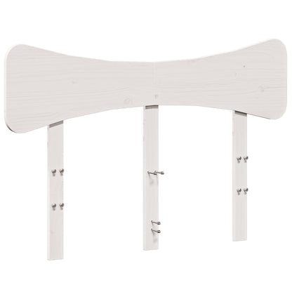 Testiera Bianca 135 cm in Legno Massello di Pino