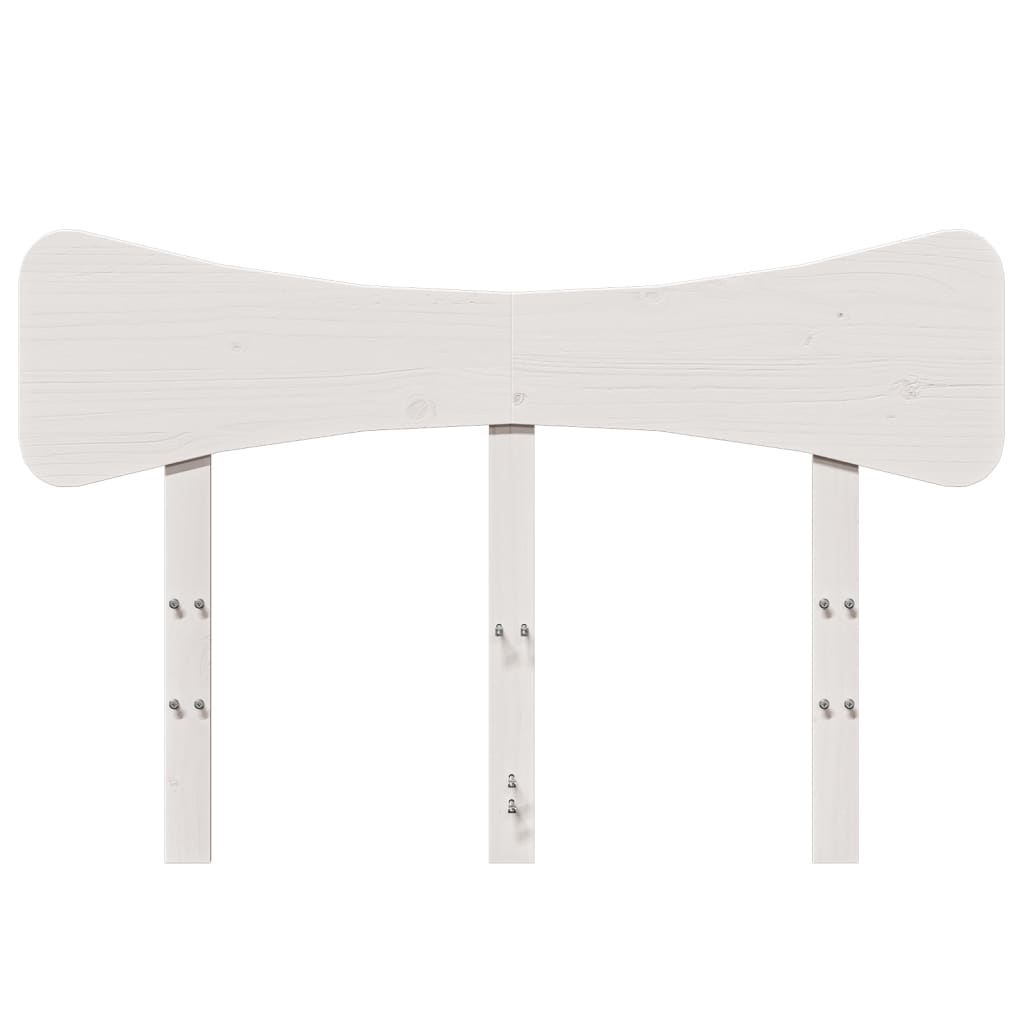 Testiera Bianca 135 cm in Legno Massello di Pino
