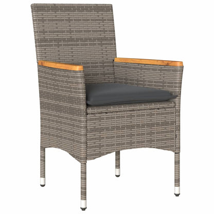 Sedie da Giardino con Cuscini 2 pz Grigie in Polyrattan