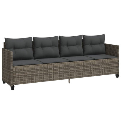 Lettino Prendisole con Cuscini GrigioÃ‚Â in Polyrattan