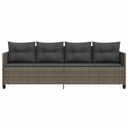 Lettino Prendisole con Cuscini GrigioÃ‚Â in Polyrattan