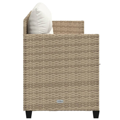 Lettino Prendisole con Cuscini BeigeÂ in Polyrattan