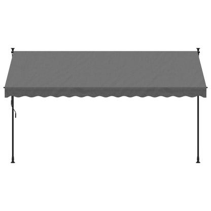 Tenda da Sole Retrattile Antracite 350x150 cm Tessuto e Acciaio