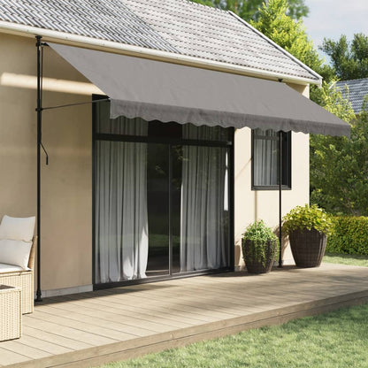 Tenda da Sole Retrattile Antracite 400x150 cm Tessuto e Acciaio