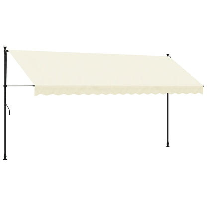 Tenda da Sole Retrattile Crema 400x150 cm in Tessuto e Acciaio