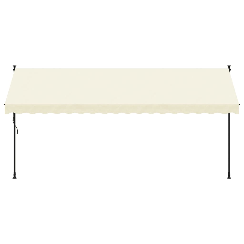 Tenda da Sole Retrattile Crema 400x150 cm in Tessuto e Acciaio