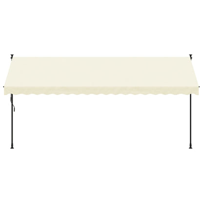 Tenda da Sole Retrattile Crema 400x150 cm in Tessuto e Acciaio