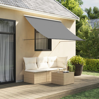 Tenda da Sole Retrattile Antracite 200x150 cm Tessuto e Acciaio