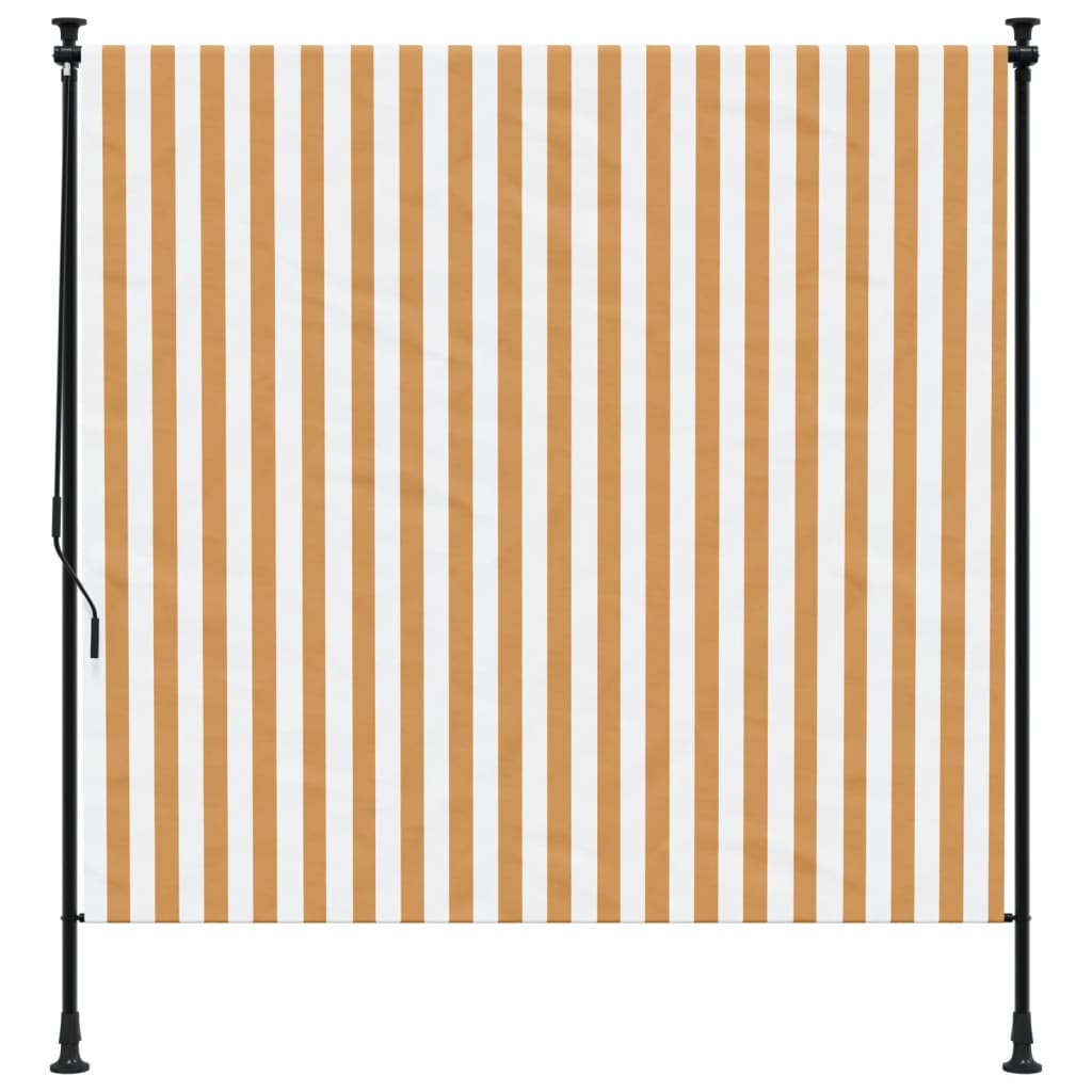 Tenda a Rullo Esterno Arancio Bianca 150x270 cm Tessuto Acciaio