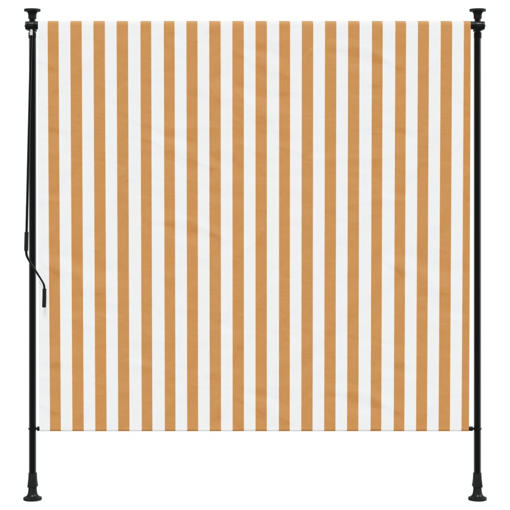 Tenda a Rullo Esterno Arancio Bianca 200x270cm Tessuto Acciaio