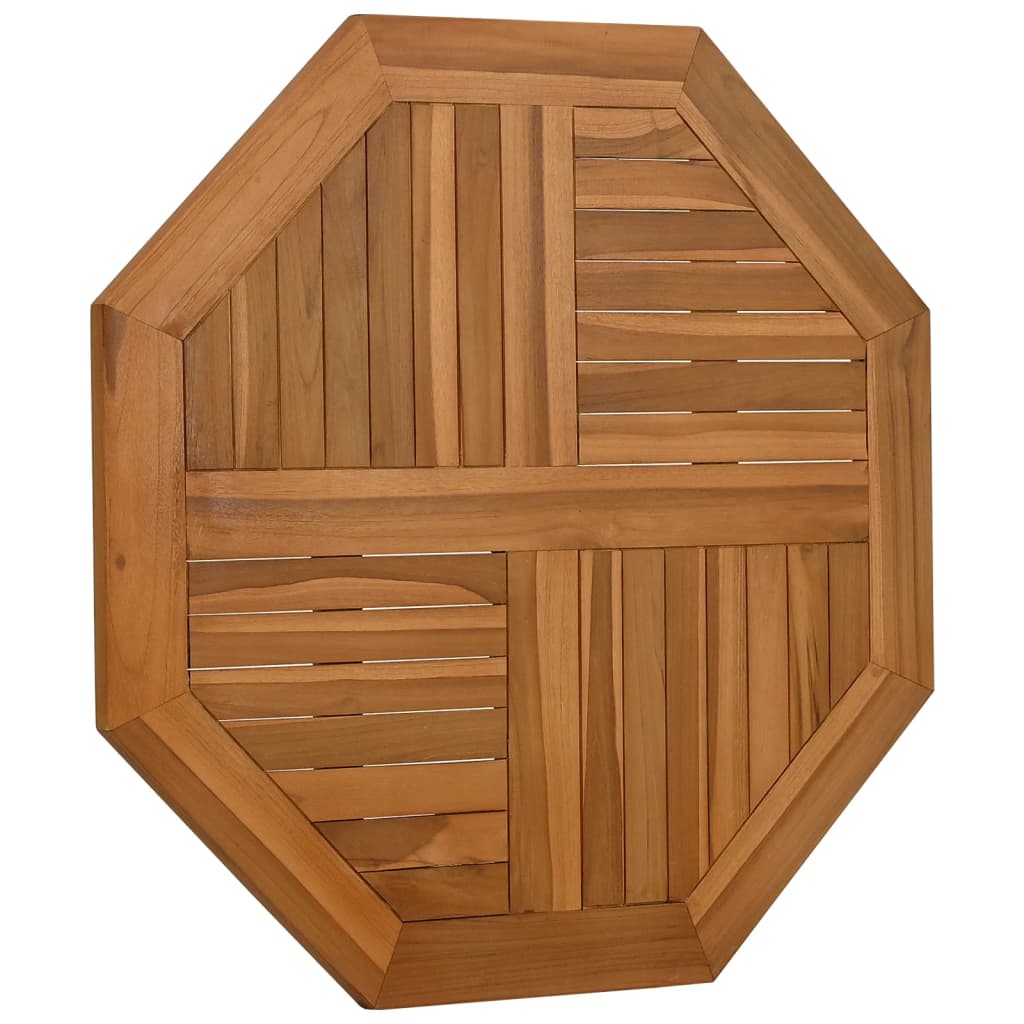 Piano per Tavolo 80x80x2,5 cm Ottagonale Legno Massello di Teak