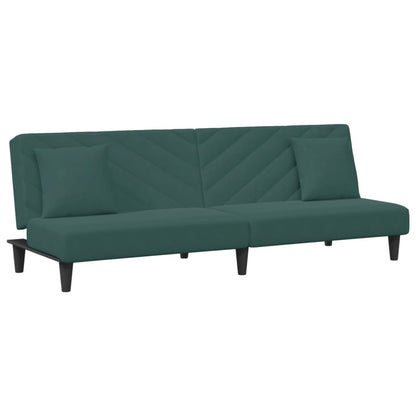 Set di Divani 2 pz con Cuscini Verde scuro in Velluto