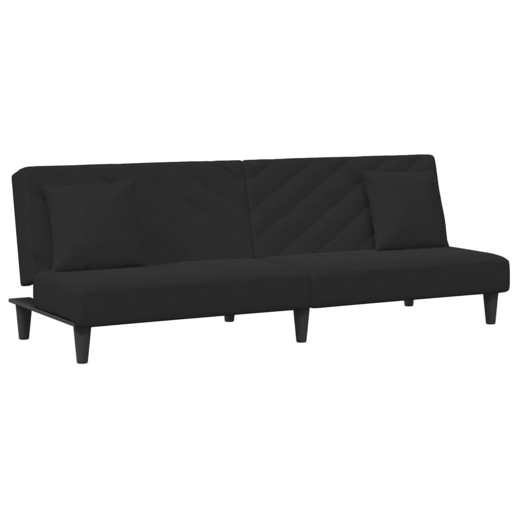 Set di Divani 2 pz con Cuscini Nero in Velluto