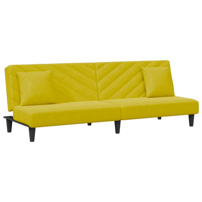 Set di Divani 2 pz con Cuscini giallo in Velluto