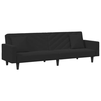 Set di Divani 2 pz con Cuscini Nero in Velluto