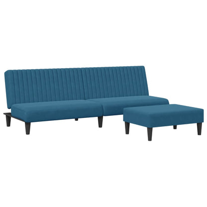 Set di Divani 2 pz Blu in Velluto