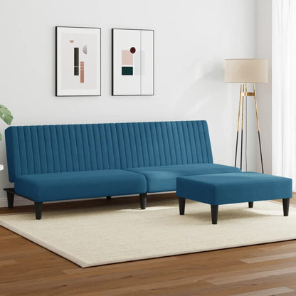 Set di Divani 2 pz Blu in Velluto