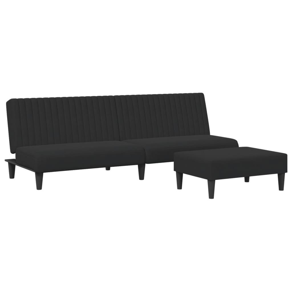 Set di Divani 2 pz Nero in Velluto