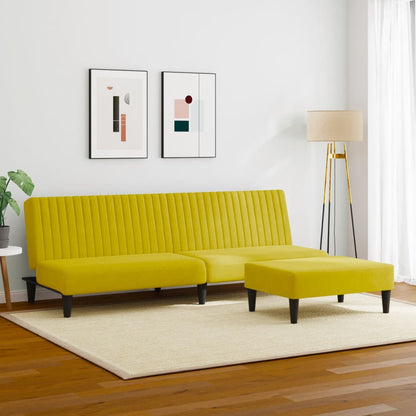 Set di Divani 2 pz Giallo in Velluto