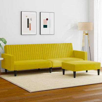 Set di Divani 2 pz Giallo in Velluto