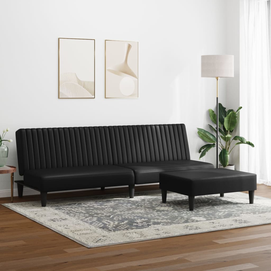 Set di Divani 2 pz Nero in Similpelle
