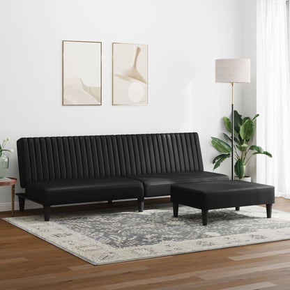 Set di Divani 2 pz Nero in Similpelle