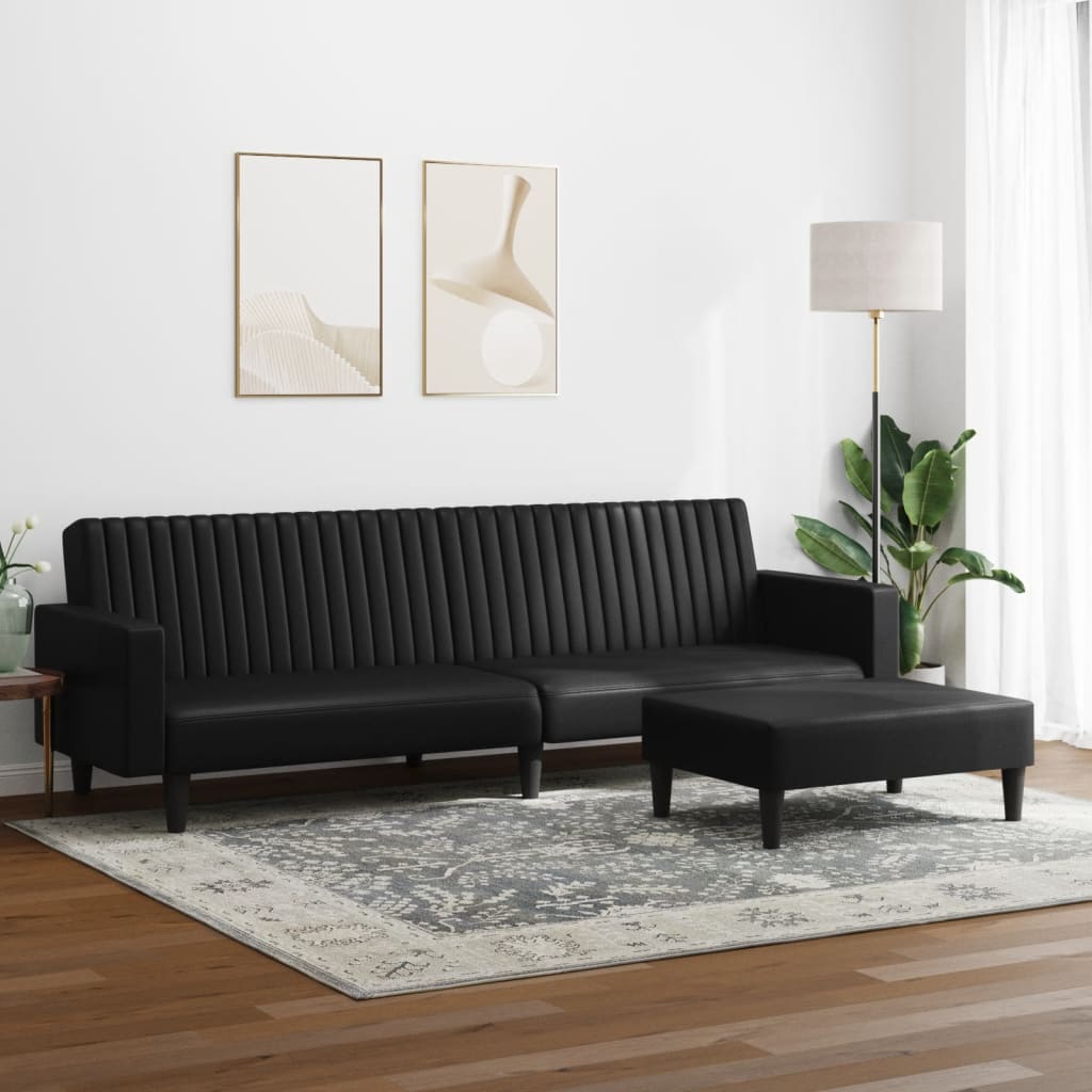 Set di Divani 2 pz Nero in Similpelle