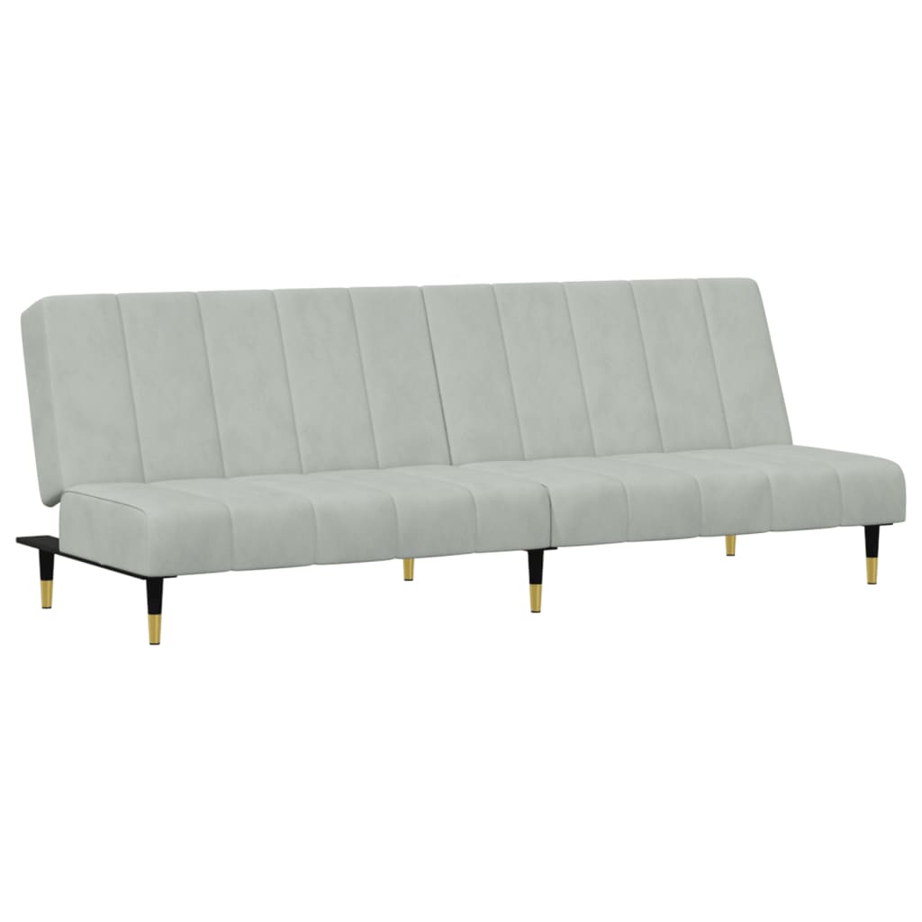 Set di Divani 2 pz Grigio Chiaro in Velluto