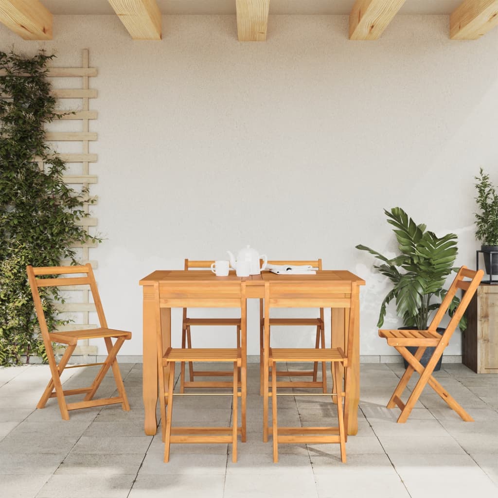 Sedie Pieghevoli da BistrÃƒÂ² 6 pz in Legno Massello di Acacia