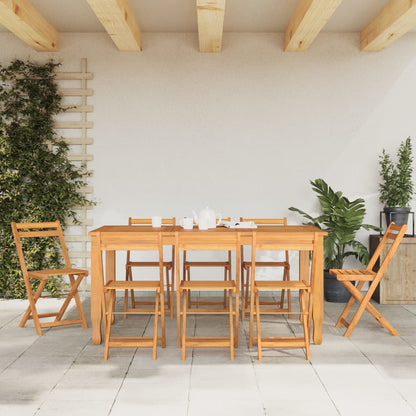 Sedie Pieghevoli da BistrÃƒÂ² 8 pz in Legno Massello di Acacia