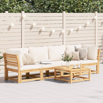 Set Salotto da Giardino 4pz con Cuscini Legno Massello Acacia