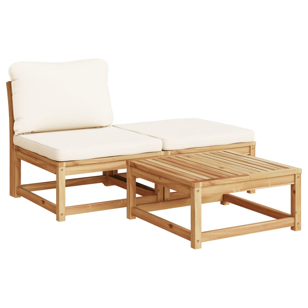 Set Salotto da Giardino 8 pz con Cuscini Legno Massello Acacia