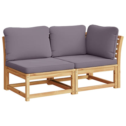 Set Salotto da Giardino 7 pz con Cuscini Legno Massello Acacia