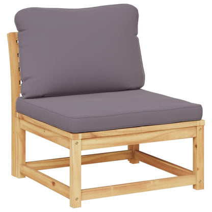 Set Salotto da Giardino 7 pz con Cuscini Legno Massello Acacia