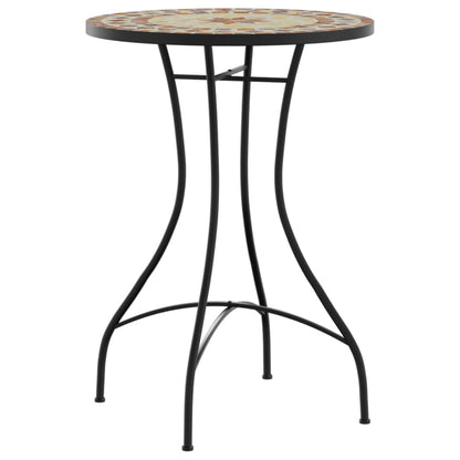 Set da Bistrot con Mosaico Terracotta e Bianco Ferro e Ceramica
