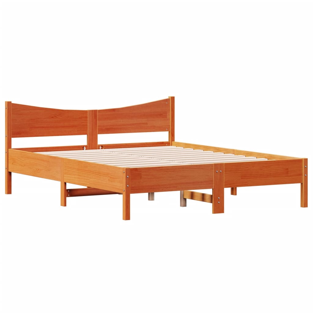 Giroletto senza Materasso Marrone Cera 150x200 cm Legno di Pino