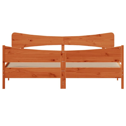 Giroletto senza Materasso Marrone Cera 180x200 cm Legno di Pino