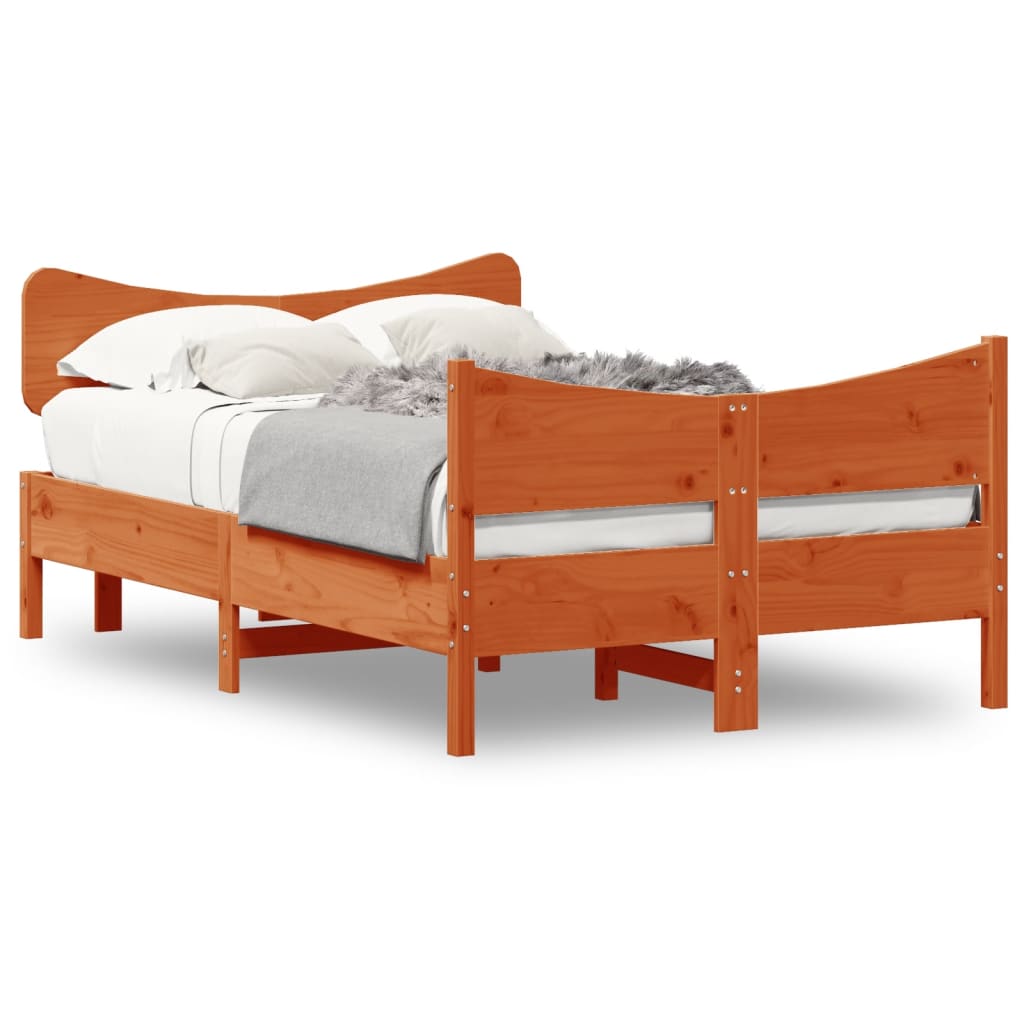 Giroletto senza Materasso Marrone Cera 120x200 cm Legno di Pino