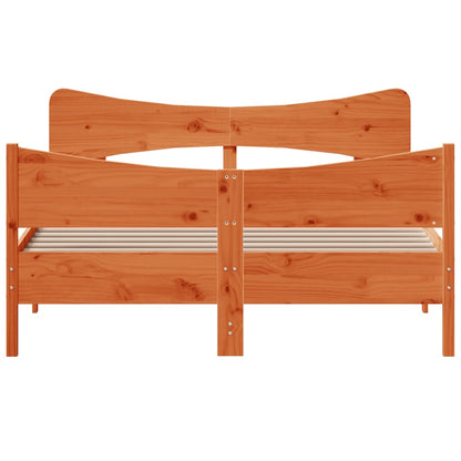 Letto senza Materasso Marrone Cera 140x190 cm in Legno di Pino