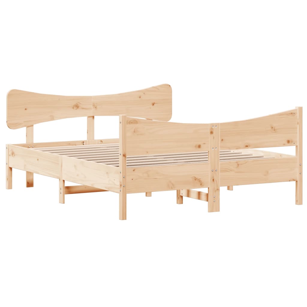 Letto senza Materasso 135x190 cm in Legno Massello di Pino