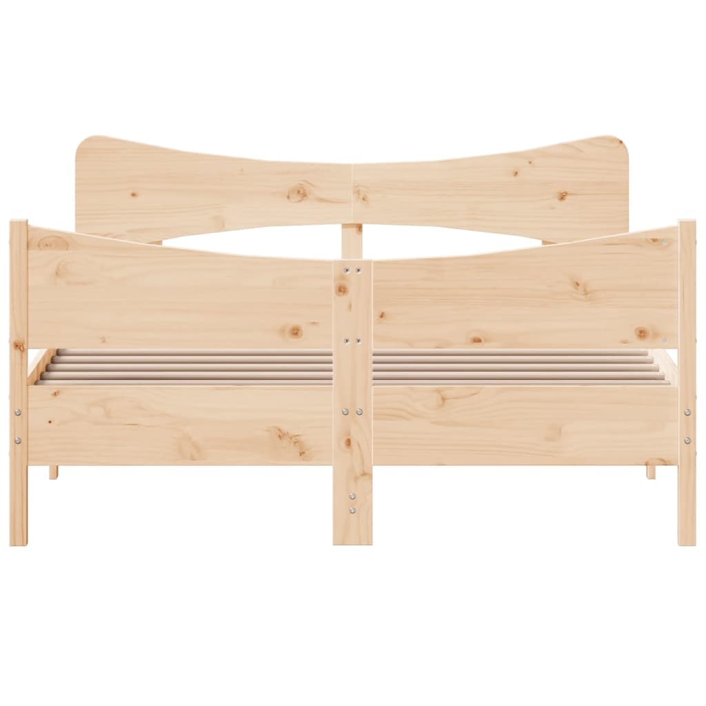 Letto senza Materasso 135x190 cm in Legno Massello di Pino
