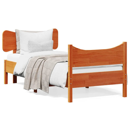 Letto senza Materasso Marrone Cera 90x190 cm in Legno di Pino