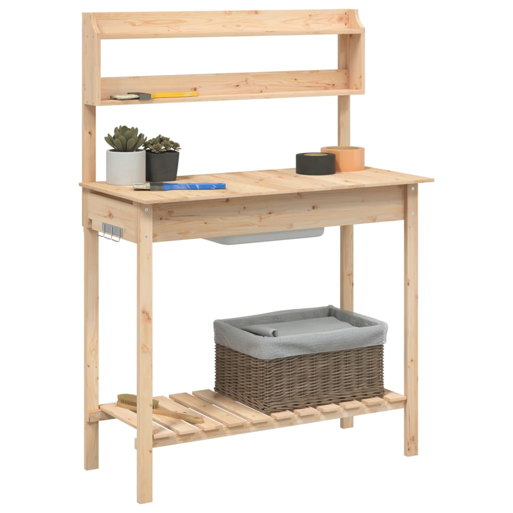 Tavolo Invaso con Lavello 47,5x44x139,5 cm Massello Abete