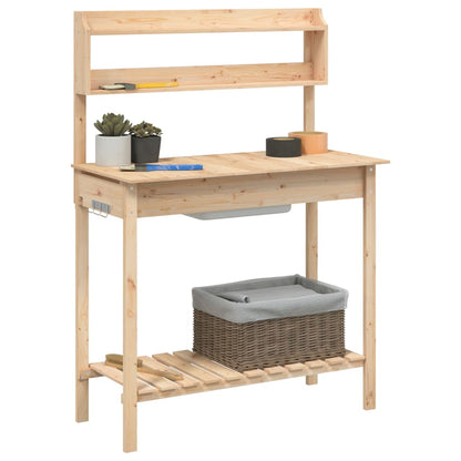 Tavolo Invaso con Lavello 47,5x44x139,5 cm Massello Abete