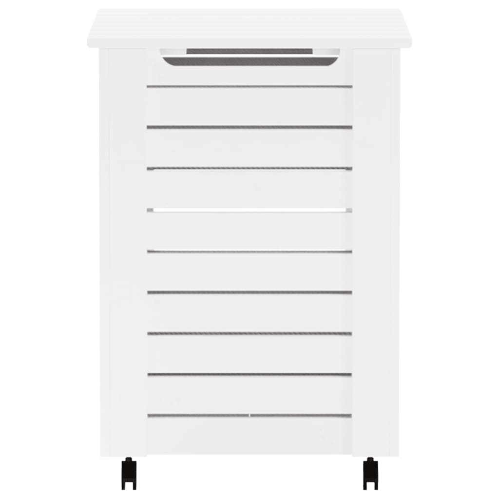 Cesta Biancheria con Ruote RANA Bianca 45x45x64cm Massello Pino