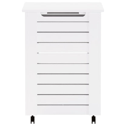Cesta Biancheria con Ruote RANA Bianca 45x45x64cm Massello Pino