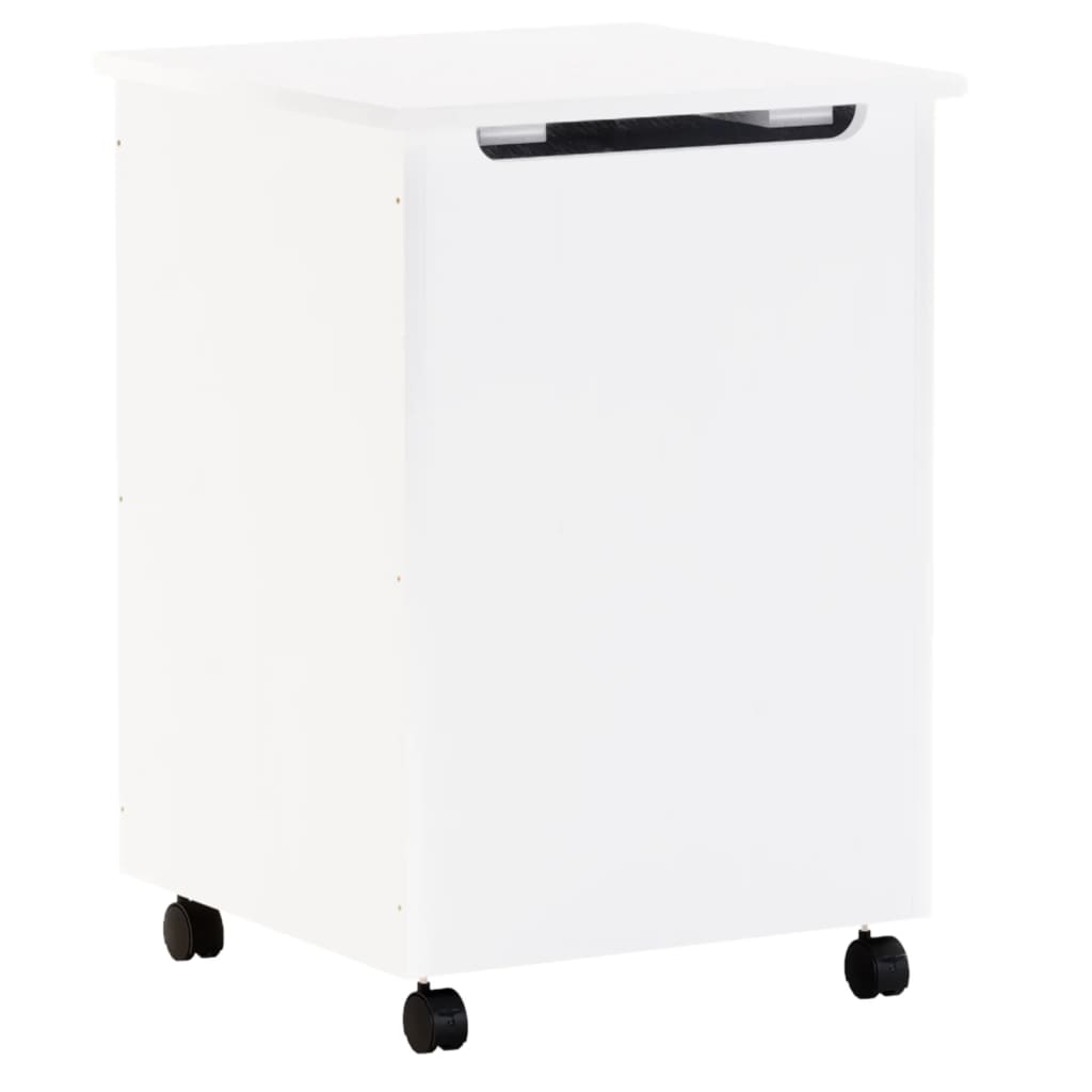 Cesta Biancheria con Ruote RANA Bianca 45x45x64cm Massello Pino