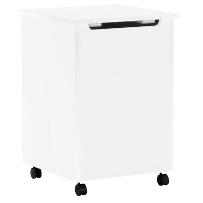 Cesta Biancheria con Ruote RANA Bianca 45x45x64cm Massello Pino